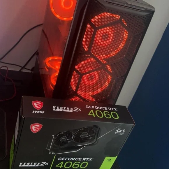 MSI Gaming PC with Red LED Fans and GeForce RTX 4060