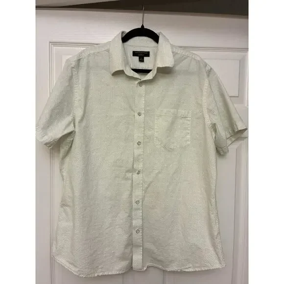 Banana Republic Mens XL Standard Fit Green Micro Print‎ Button Down Shirt