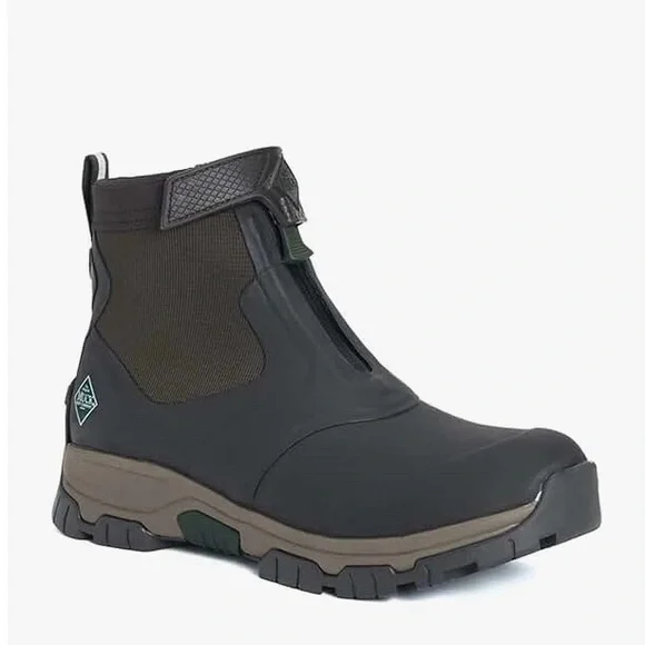 Men's Durable Black and Brown Rain Boots‎