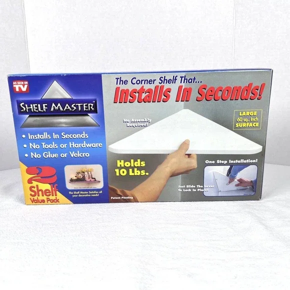 Shelf Master 2 Shelf Value Pack Instant Corner Shelves Brand NEW