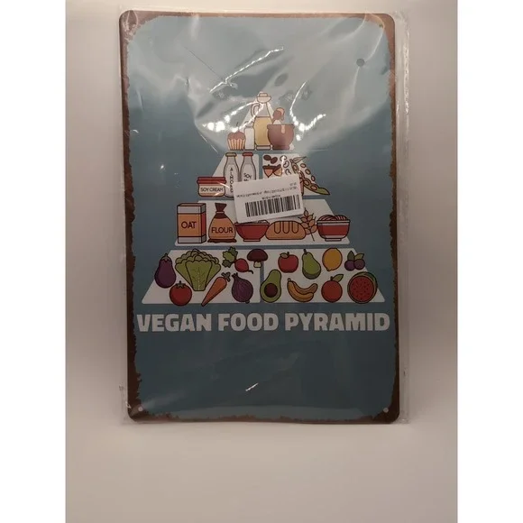 Vegan Food Pyramid-Steel‎ Decor Sign 12x8