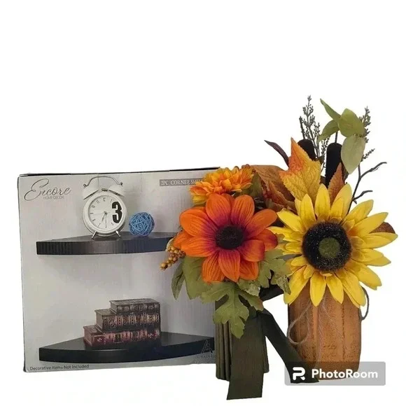 Encore Home Decor 2pc Corner Shelf Set‎ in Expresso Color