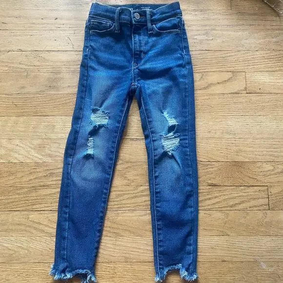 Old Navy Girls Extra High Rise Rockstar Cotton Ripped Blend Jeans (Sz. 6)