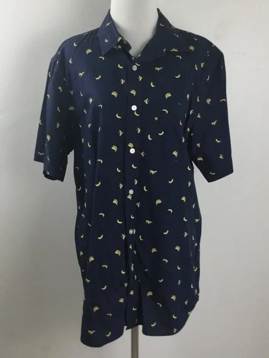 Banana Republic Luxe Poplin Banana Print Shirt l
