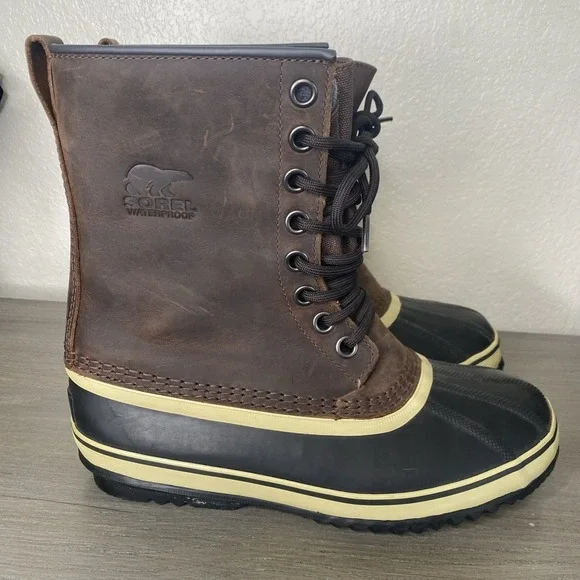 Men's Sorel Premium Size 8.5‎ Leather Waterproof Insulated Winter Snow Boots
