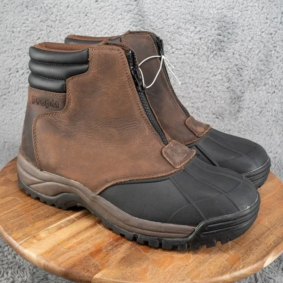 Propet Blizzard Mid Zip Boots Mens 11 M Brown Black Waterproof New