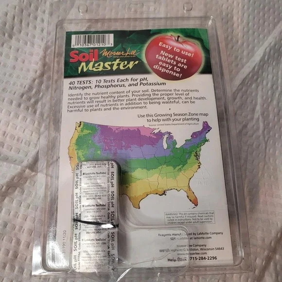 Mosser Lee Soil Master Soil Test Kit 40 Tests pH Nitrogen Phosphorus Potassium
