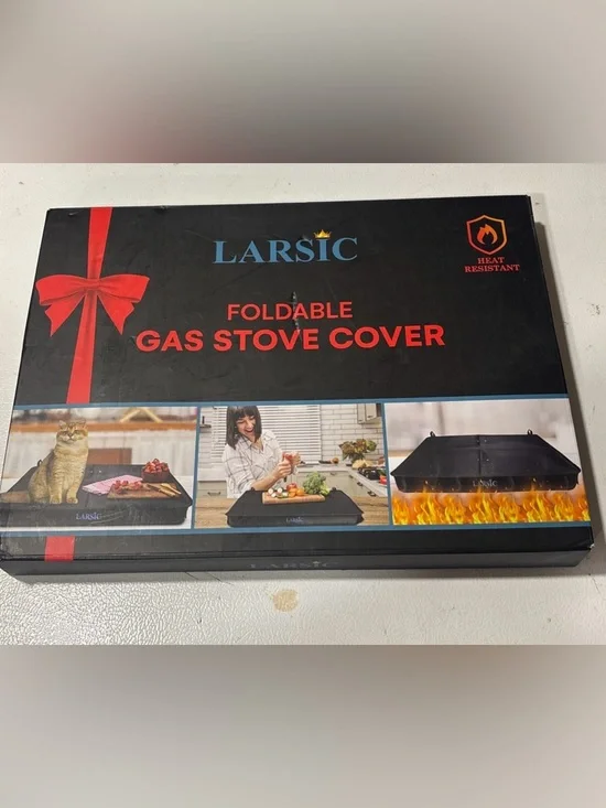 Foldable Black Gas Stove Cover - Heat Resistant