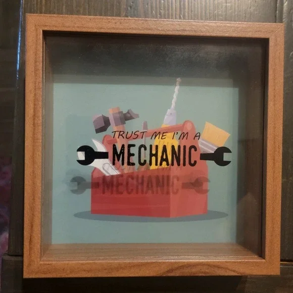 Mechanic Gift Shadow Box Wall‎ Decor - 6x6x2