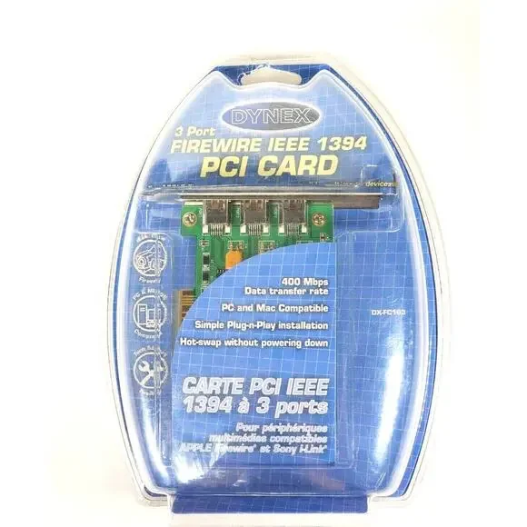 Dynes 3 Port FireWire IEEE 1394 PCI CARD DX-FC103 Factory SEALED Brand NEW