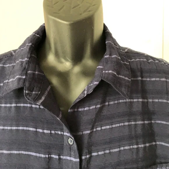 BANANA REPUBLIC LONG SLEEVES TEXTURED MENS BLUE SHIRT/ XL