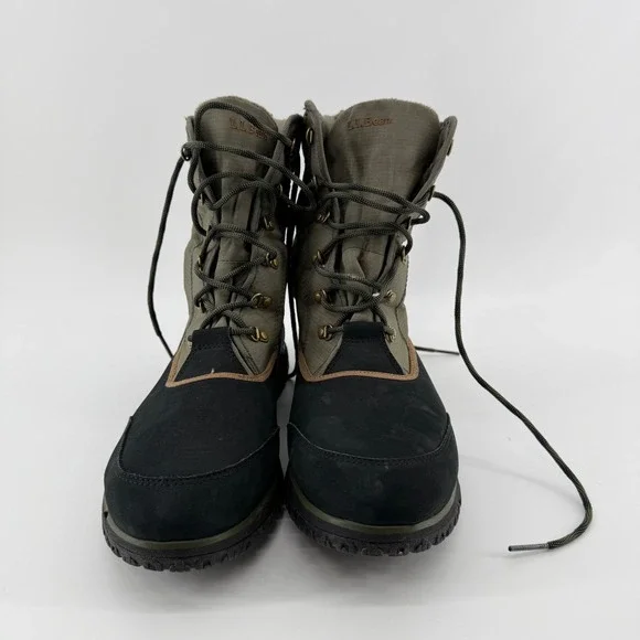 L.L.Bean Tek 2.5 Snow Boots Mens 12 Green Black Waterproof Insulated