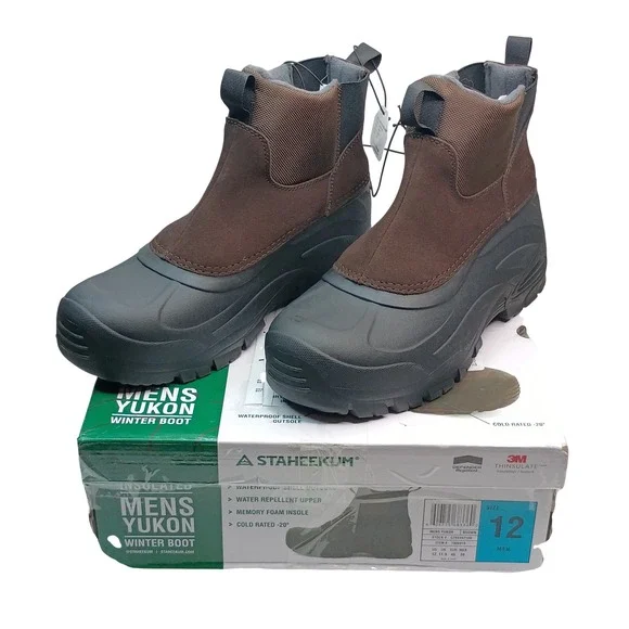 Staheekum Yukon Winter Boot Men Size 12 Brown Thinsulate Insulated Waterproof