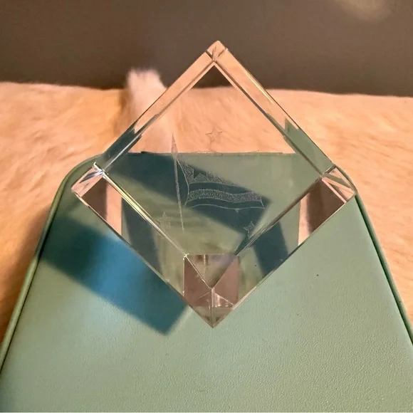 3D Laser Etched American Flag Crystal Paperweight