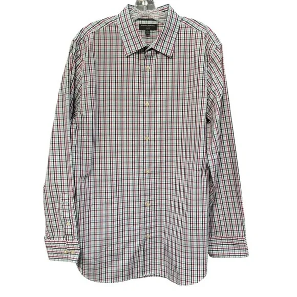 Banana Republic Plaid Long Sleeve Non Iron Shirt Men’s XL Slim Fit