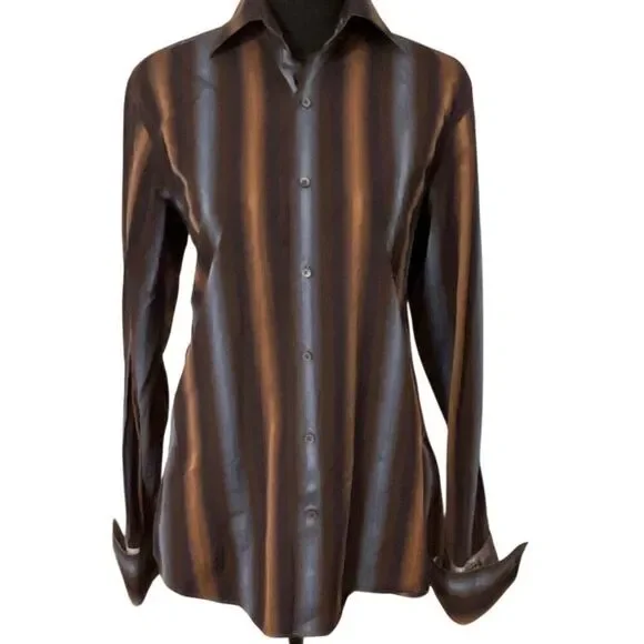 Banana Republic Men’s Blue/Brown French Cuff Dress Shirt