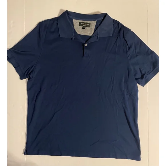 Men's Banana Republic Dress Polo Short Sleeve Shirt XL Navy Blue
