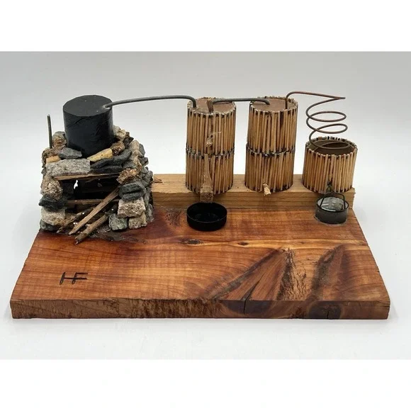Handmade Folk Art Moonshine Still Model Rustic Appalachian Distillery Display