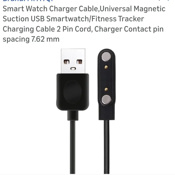 Universal Magnetic Black Smartwatch Charger Cable