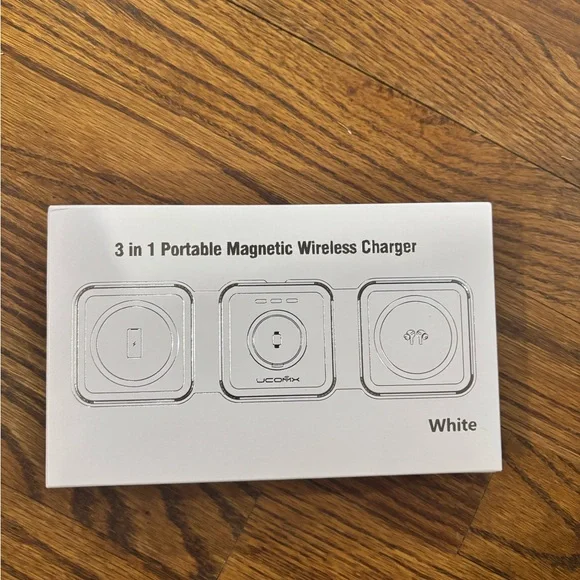 UCOMX Nano 3 in 1 Wireless Charger for iPhone, Magnetic 3 in 1 New White