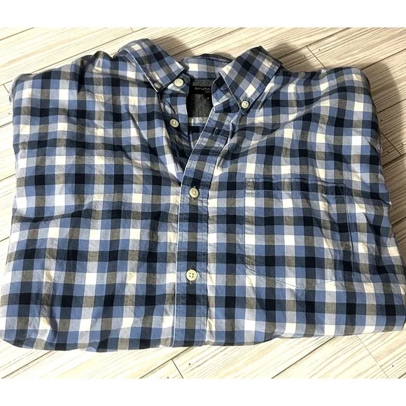 Men's‎ Banana Republic Long Sleeve Blue Checkered Shirt Size XL