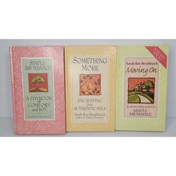 Sarah Ban Breathnach Set of 3 Books Hardcover Self-Help Inspirational Wellness