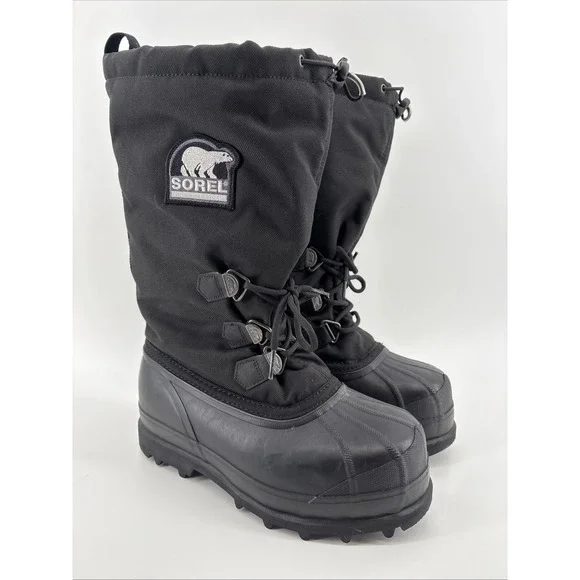 Sorel Glacier Mens NM1042-010 Extreme‎ Black Snow Boots Men's Size 8