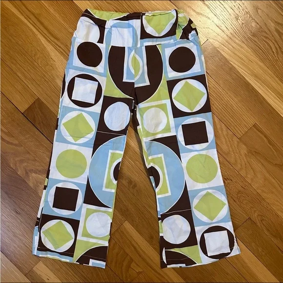 Hannah Kate Girls Boutique Retro Geometric Color block Pants Girls size 6