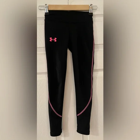 3/$25 Under Armour Kids Leggings Black Pink Trim