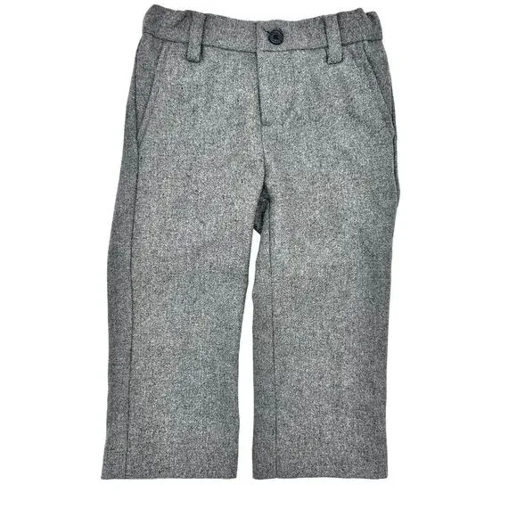 Janie & Jack Wool Blend Baby Toddler Gray Boy's Dress Pants size 18 - 24 Months