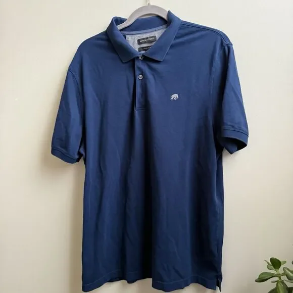 Banana Republic Polo Shirt Men's Blue Embroidered Cotton Blend Size XL