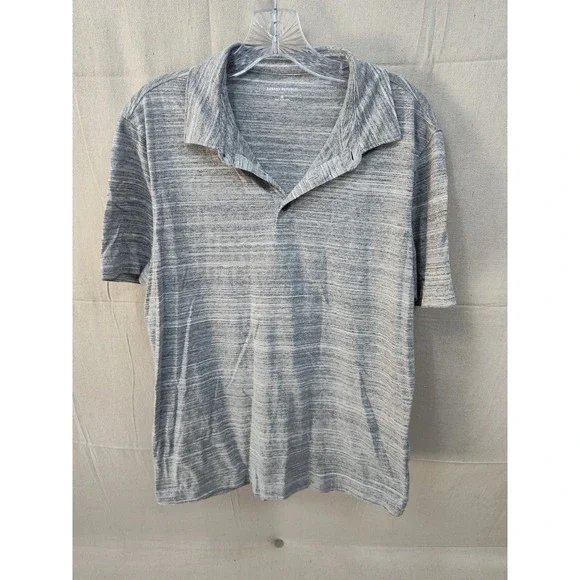 Banana Republic Mens Grey Space Dye Short‎ Sleeve Polo Shirt Size M
