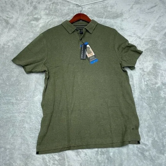 Banana Republic Luxe Touch Performance Polo Shirt Large Green a1005