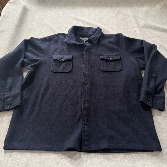 Vintage Wool Shacket Men's XL Banana Republic Navy Classic Y2K Utility Workwear