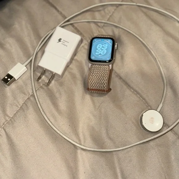 Apple Smartwatch with Silver and Black Accents