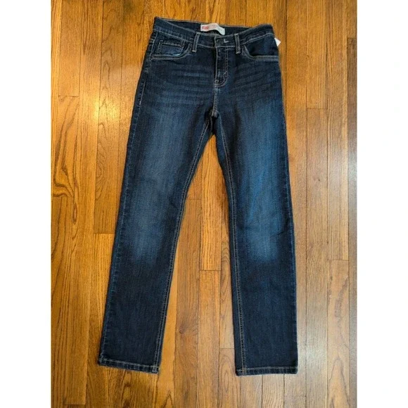 Levis Kids Boys 511 Slim Performance‎ Dark Wash Stretch Denim Jeans Size 14 Reg