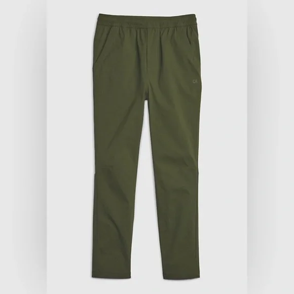 Gap Kids Boys Hybrid Pull-On Tapered Pants in Army Green Elasticized waist Sz XS