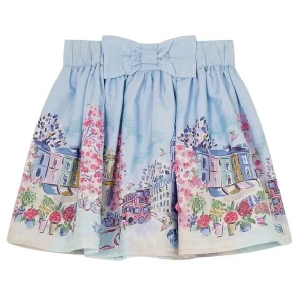 Monsoon Skirt Blue with London Print Girls 9 -‎ 10 Years NWT