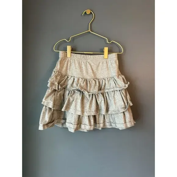 Hanna Andersson Grey Ruffle Pull‎ On Skirt
