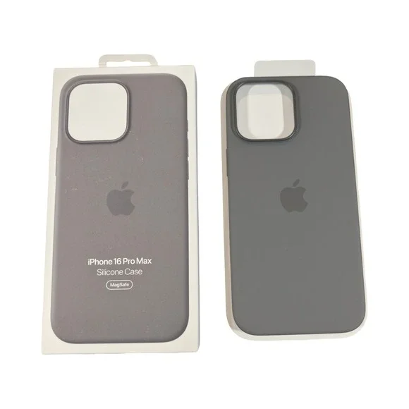 Pp8N Genuine Apple Silicone Case for iPhone 16 Pro Max w/ Magsafe - Stone Gray