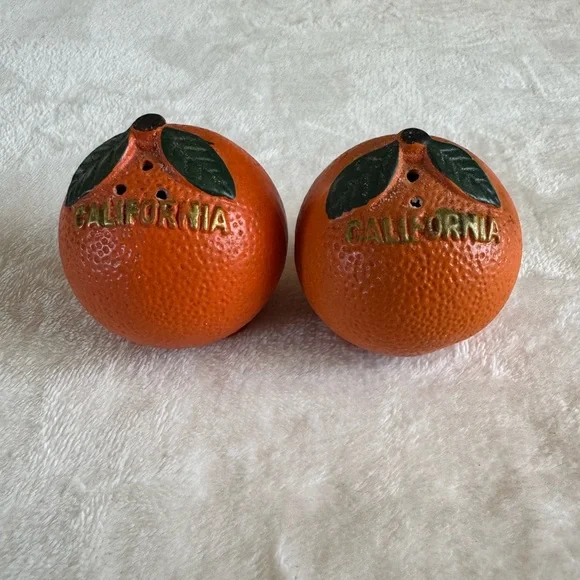 California Orange Salt and Pepper Shakers