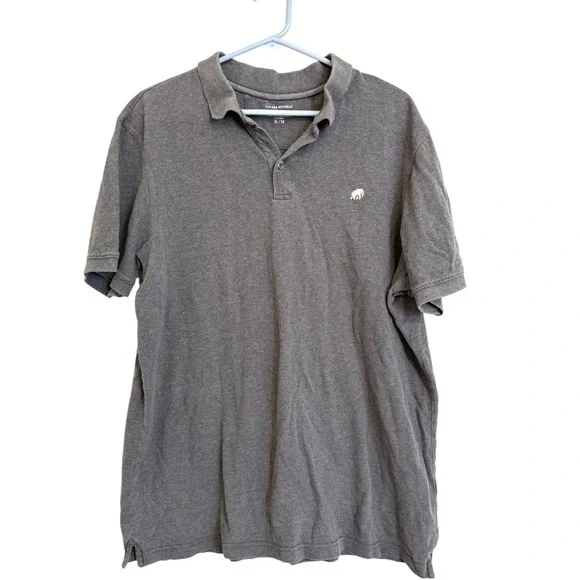2/$30 Banana Republic - Men’s Gray Cotton Polo Shirt Short Sleeve XL