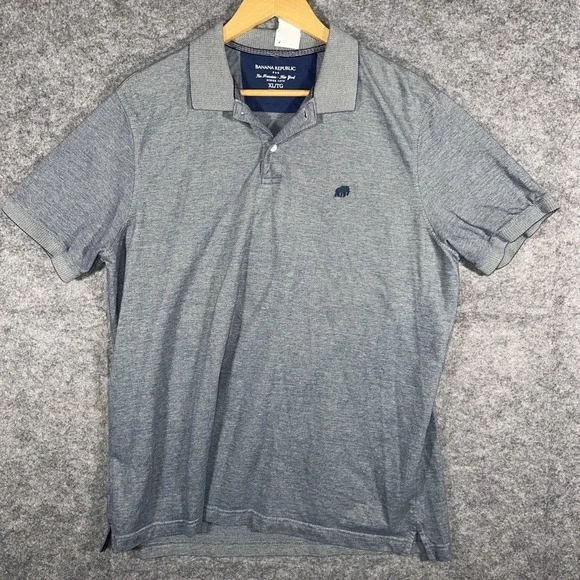 Mens Banana Republic‎ Short Sleeve Blueish/Green Polo Shirt Size XL