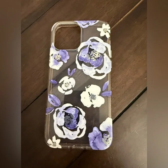 Apple Floral Phone Case - Purple and White iPhone 13 Pro Max