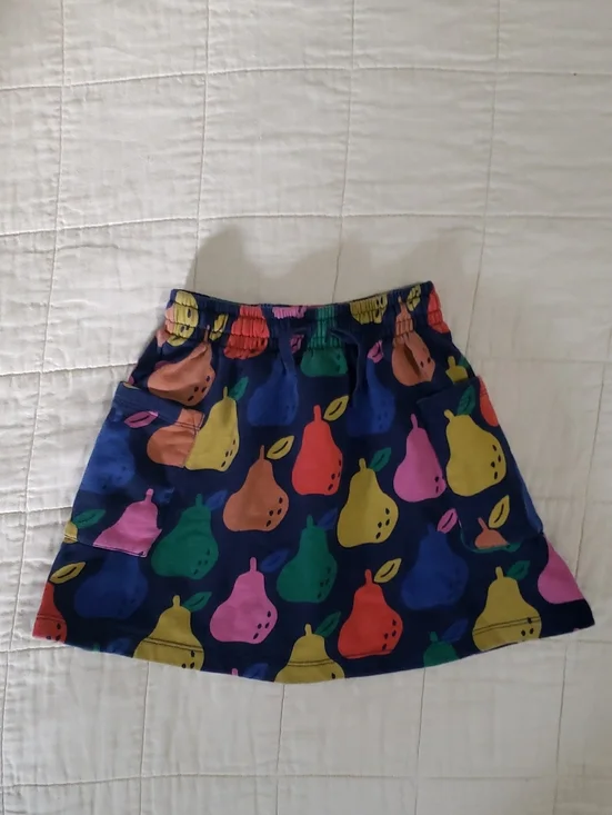 Hanna Andersson French Terry Pear Skirt Sweatshirt Cotton Skirt 120cm 6-7 Girls