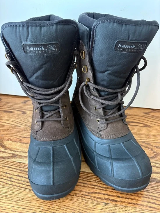 Kamik Men's Nationplus Snow Boot Brown Lace Up Insulated Boots Size 9