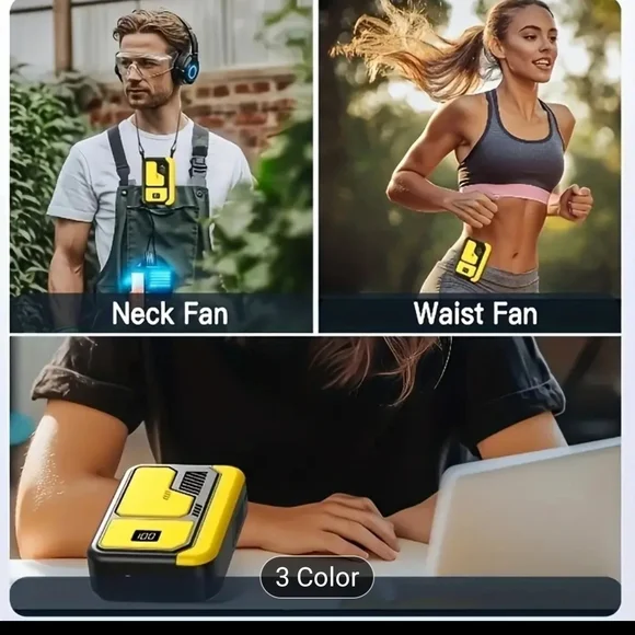 Portable Neck and Waist Hanging Fan