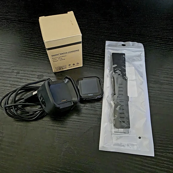 Fitbit Black Smart Watch with Charger and Band
