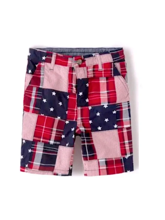 Gymboree•Patriotic/4th of July Red, White and Blue Madras Shorts•NWT