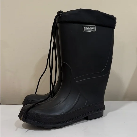LaCrosse Black Waterproof Tall Insulated Rain Snow or Fishing Boots (sz 5)